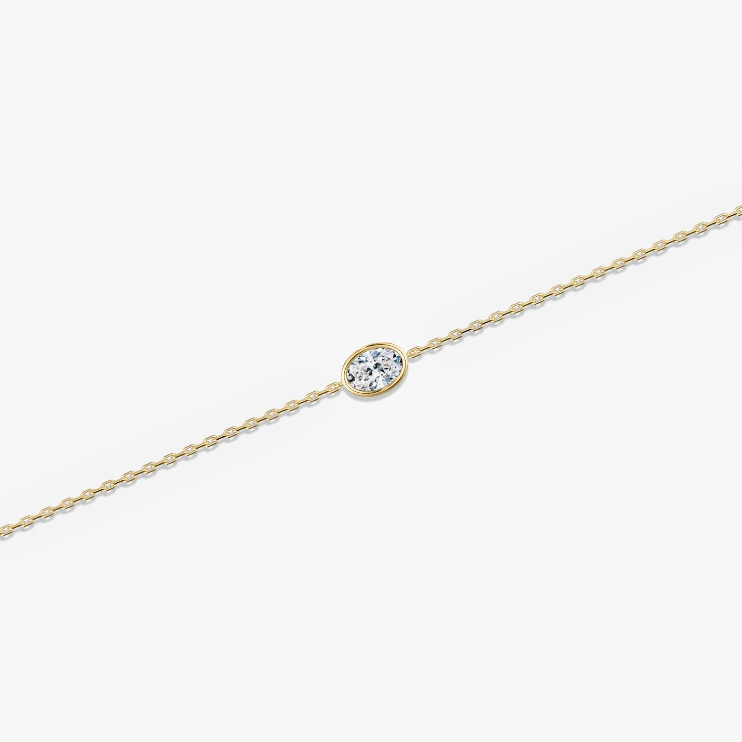Bracelet solitaire en diamant de laboratoire de qualité supérieure avec lunette ovale