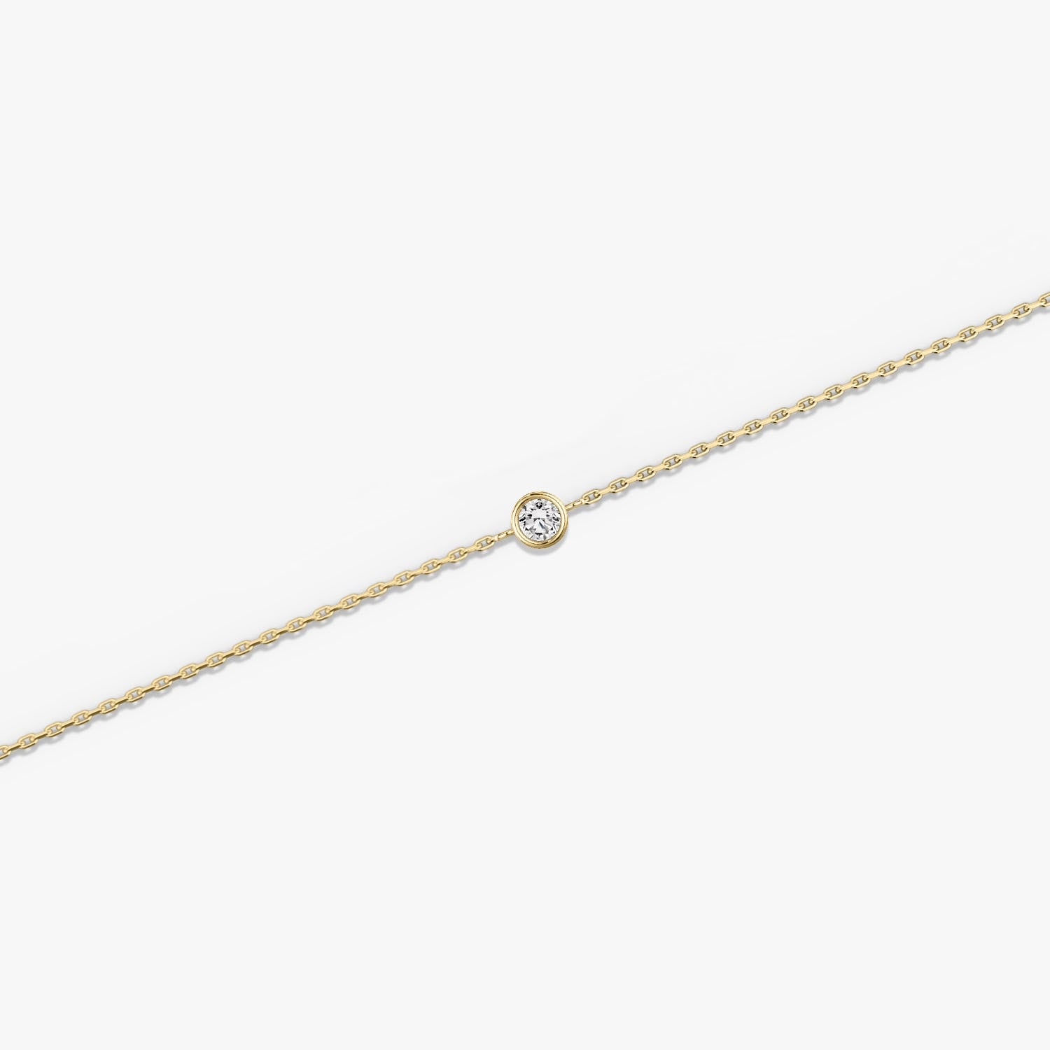 Bracelet solitaire en diamant de qualité supérieure cultivé en laboratoire avec lunette ronde brillante