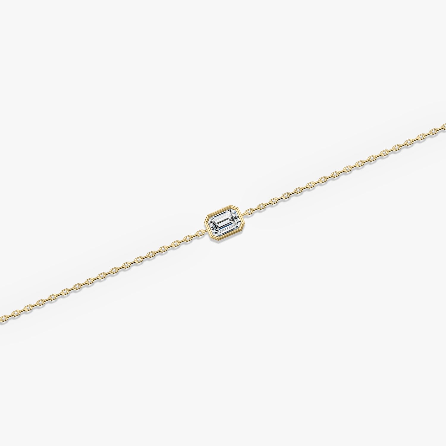 Bracelet solitaire en diamant de laboratoire de qualité supérieure avec lunette émeraude